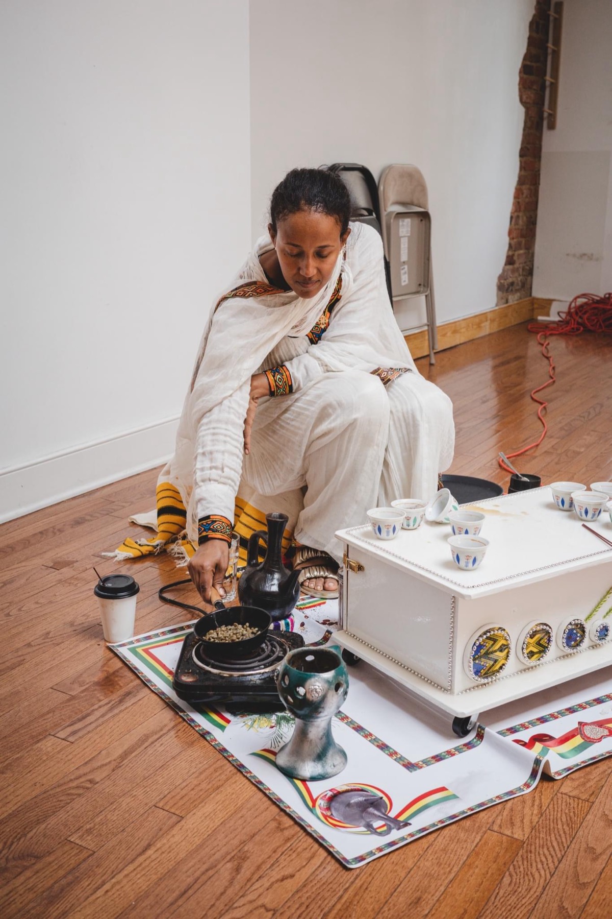 Coffee ceremony at Buna Kurs